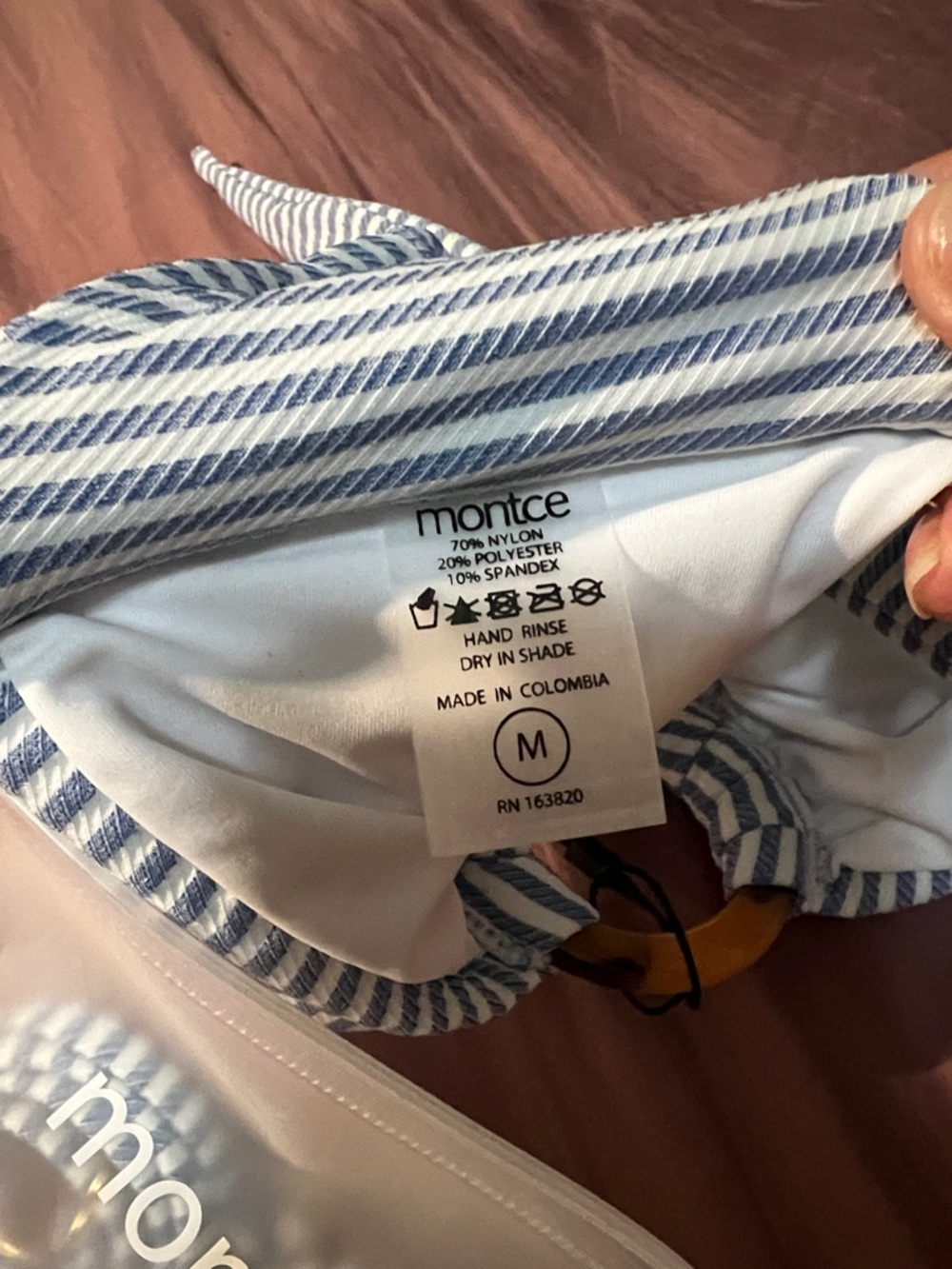 Montce Blue and White Striped Bandeau Bikini - Picture 4 of 14